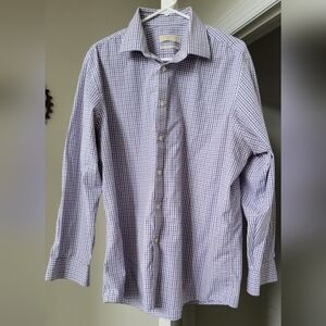 Michael Kors Button Down Long Sleeve Men Strips Shirt Size: 17.5